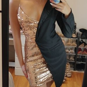 Black and gold dress